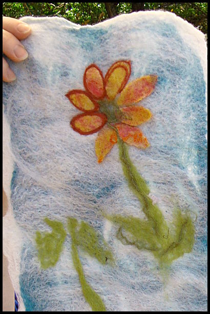 felted wool flowers