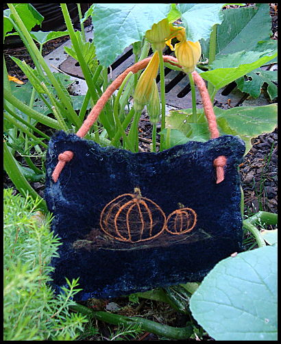 felted wool pumpkins