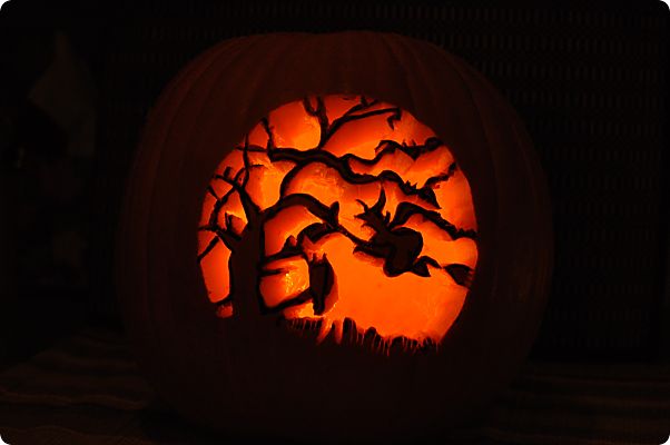 flying witch pumpkin