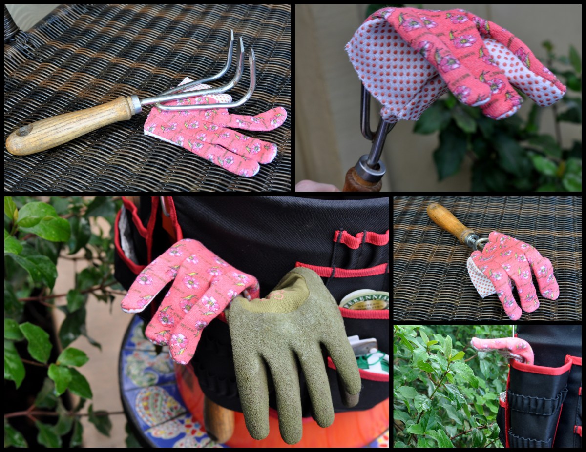 Gloved garden fork