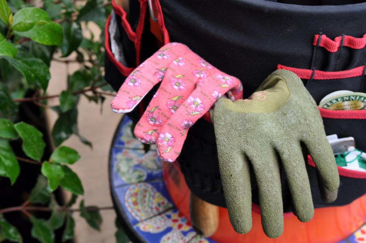 Drill holder doubles for tools and gloves