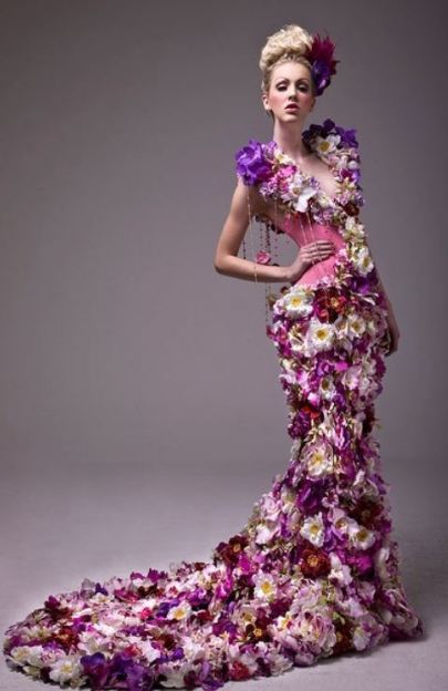 trailing flower dress