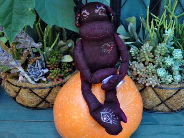 purple monkey on pumpkin