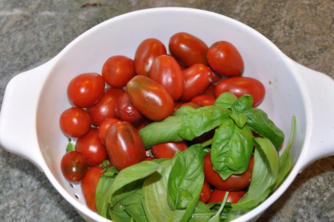 heirloom tomatoes and fresh basil