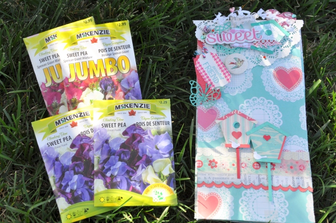 sweet pea seeds and gift bag