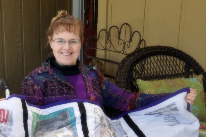 Sharon with quilt