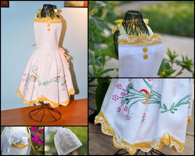 vintage apron dress form details