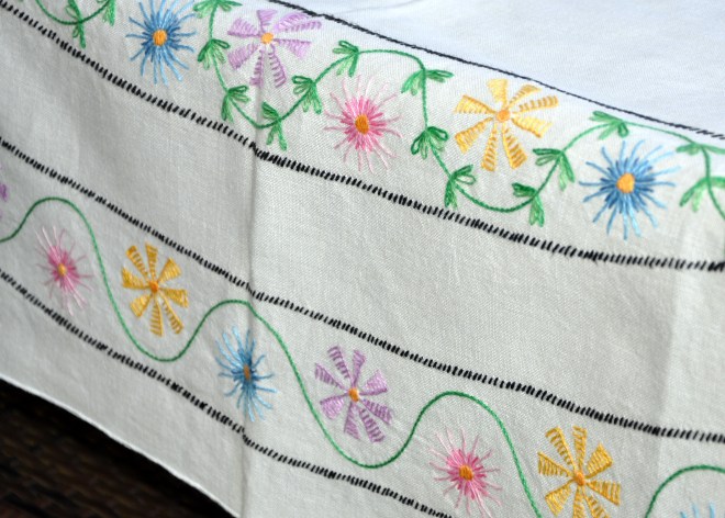Vintage Tablecloth Detail