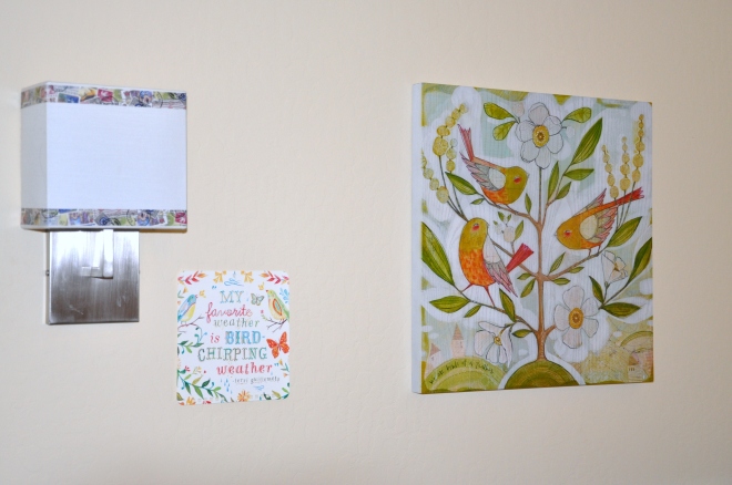 Washi tape, wall calendar page and wooden art