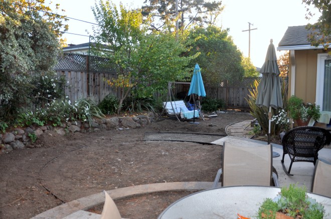 landscape improvements back garden view of circle