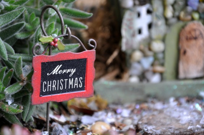 fairy garden merry christmas sign