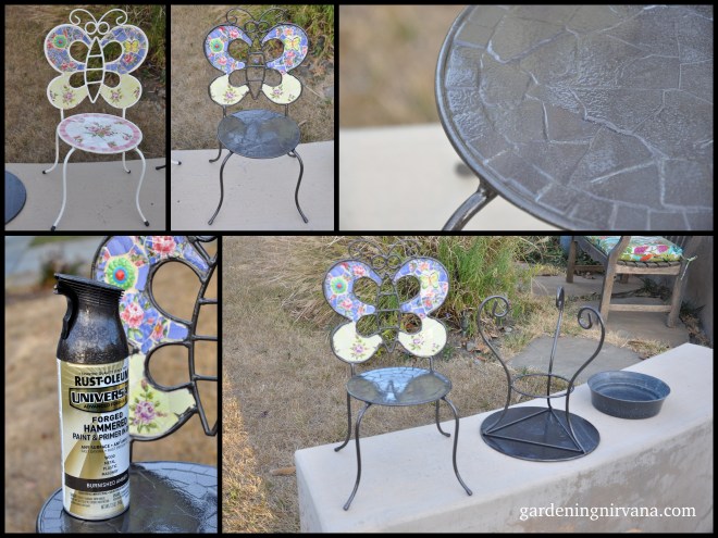 DIY bird bath collage steps