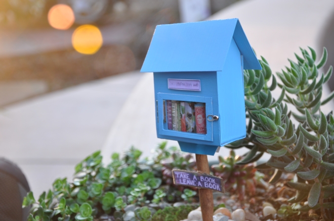 Miniature Blue Little Free Library