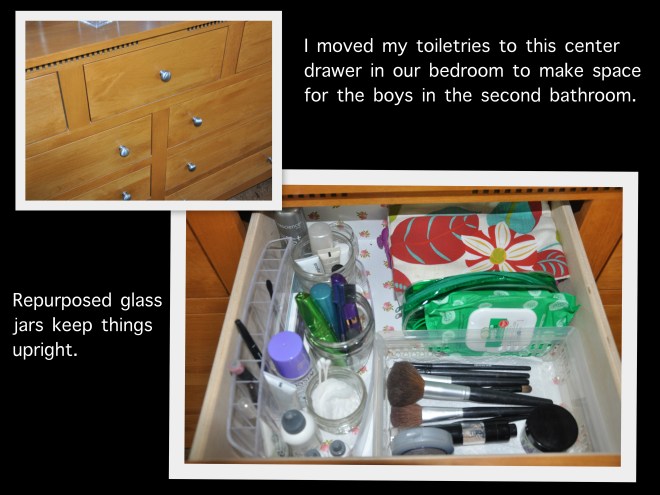 bedroom organized toiletries