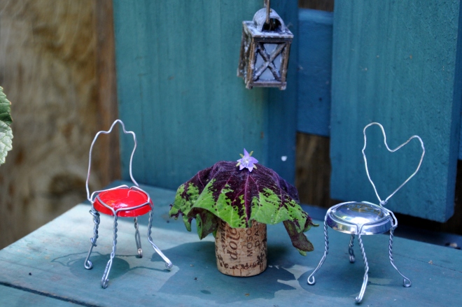 fairy garden chairs and table