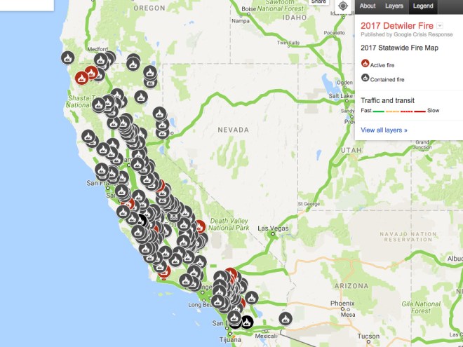 2017 Detwiler Fire map