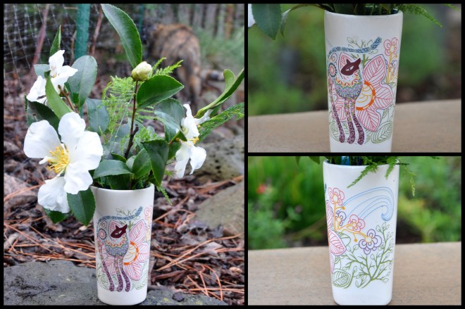 Puerto Vallarta cat vase