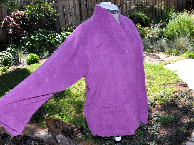 altered purple terry robe
