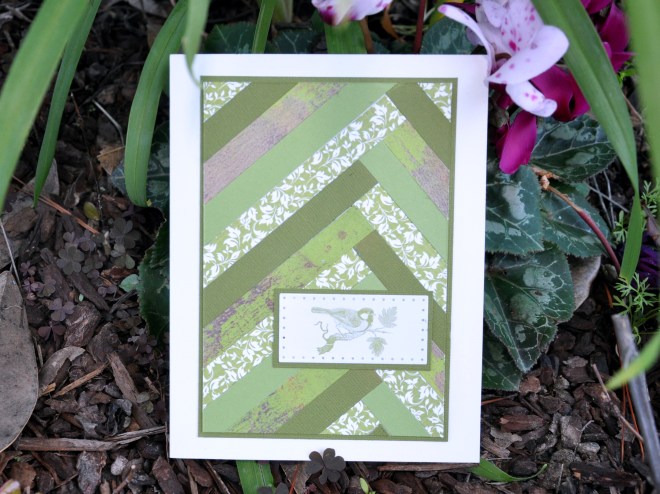 Green strip quilt card
