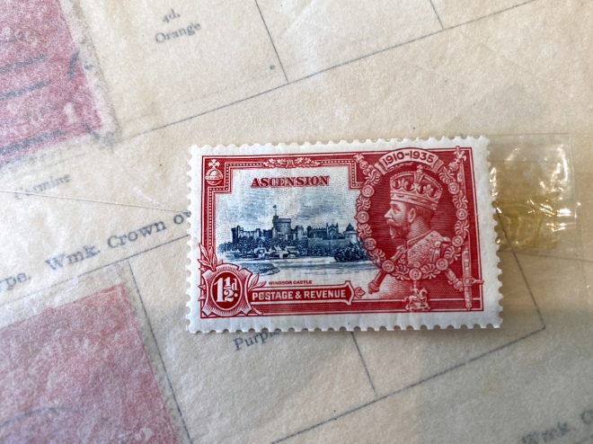 Ascension red postage stampl