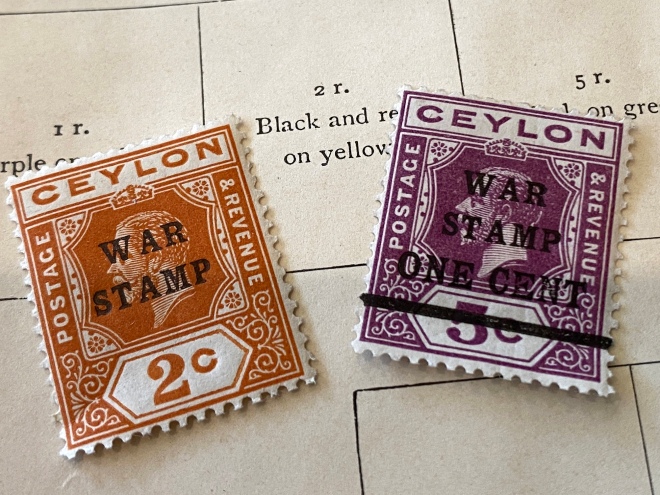 warm stamp Ceylon postage