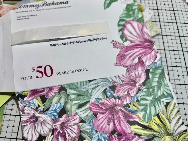 Tommy Bahama Envelope with tropical flowers