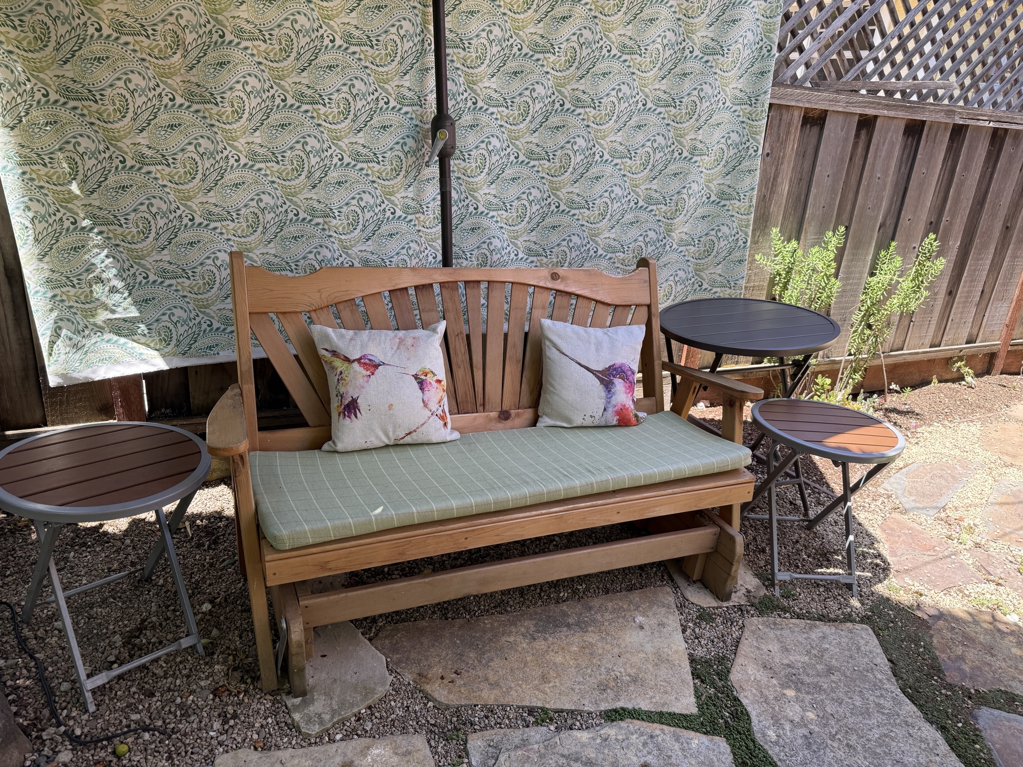 Garden glider, aka the napping spot