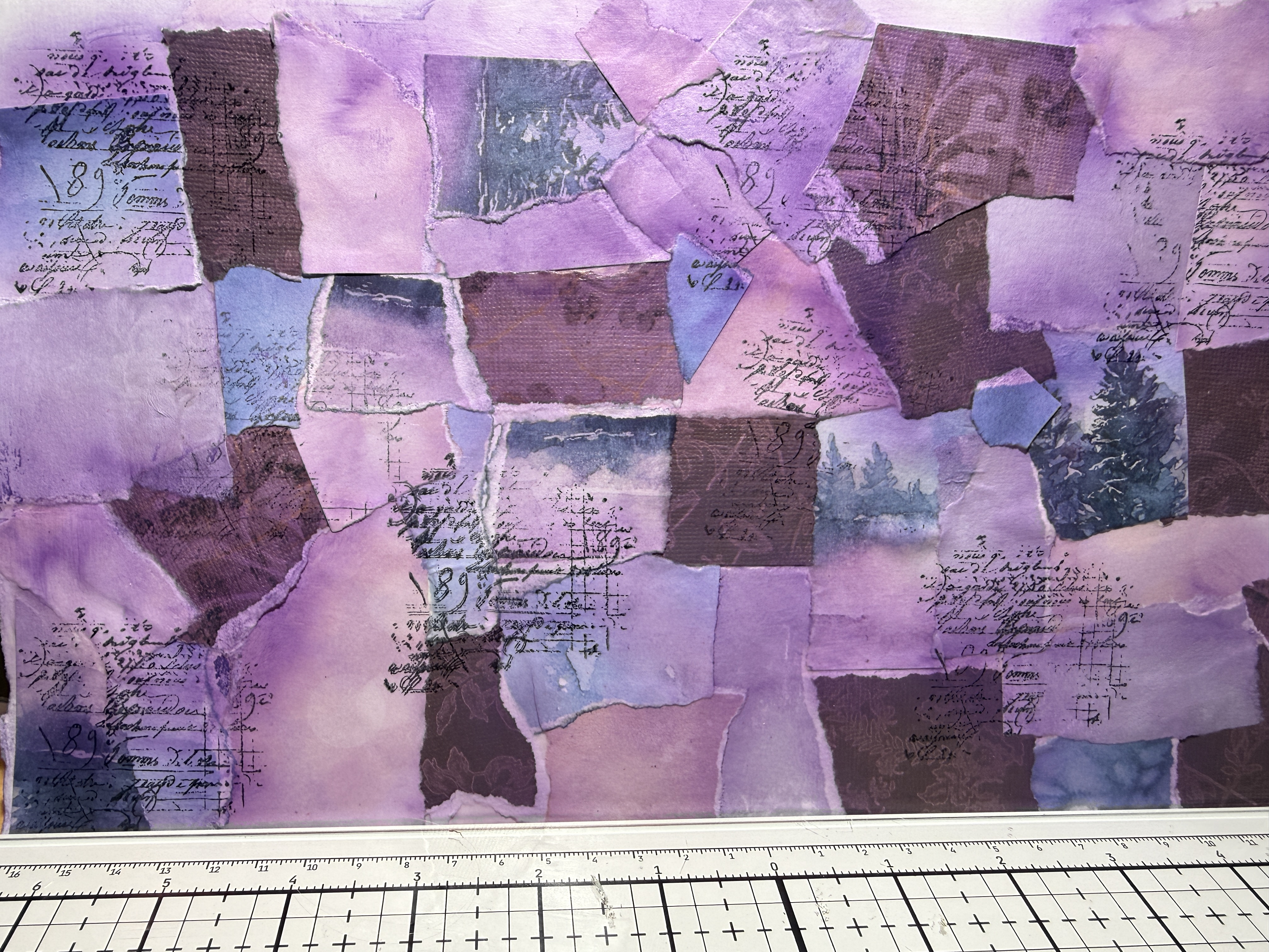 Purple Distress Oxide ink softens the white edges
