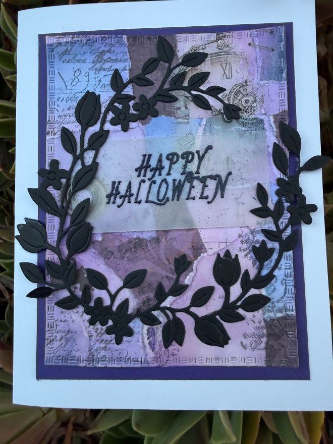Halloween card using mixed media panel