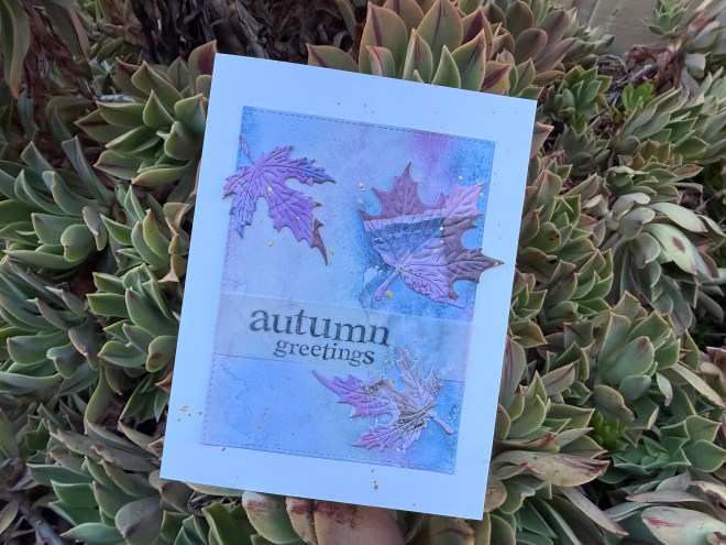 Autumn-themed card using paper scraps